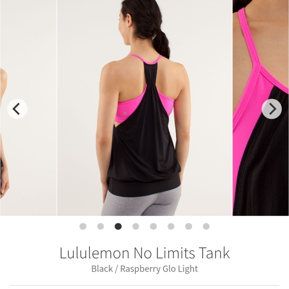 Lululemon No Limits Tank Top in Black and Pink - Picture 2 of 6